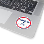 NOSCUM 2028 Round Political Sticker — 'The Cleanest Campaign in America' Kiss-Cut